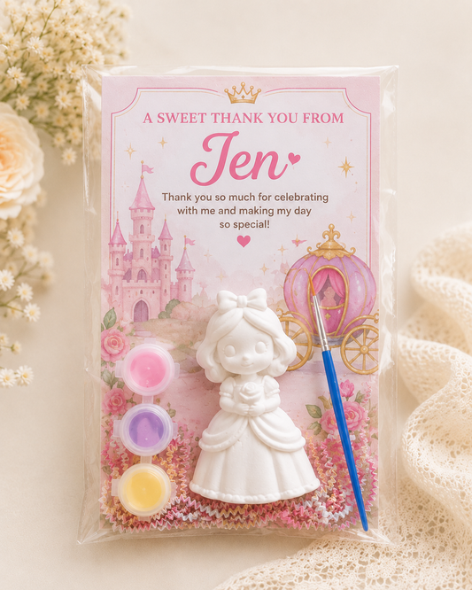 Princess-Themed DIY Paint Kit – Personalized Kids’ Party Favor
