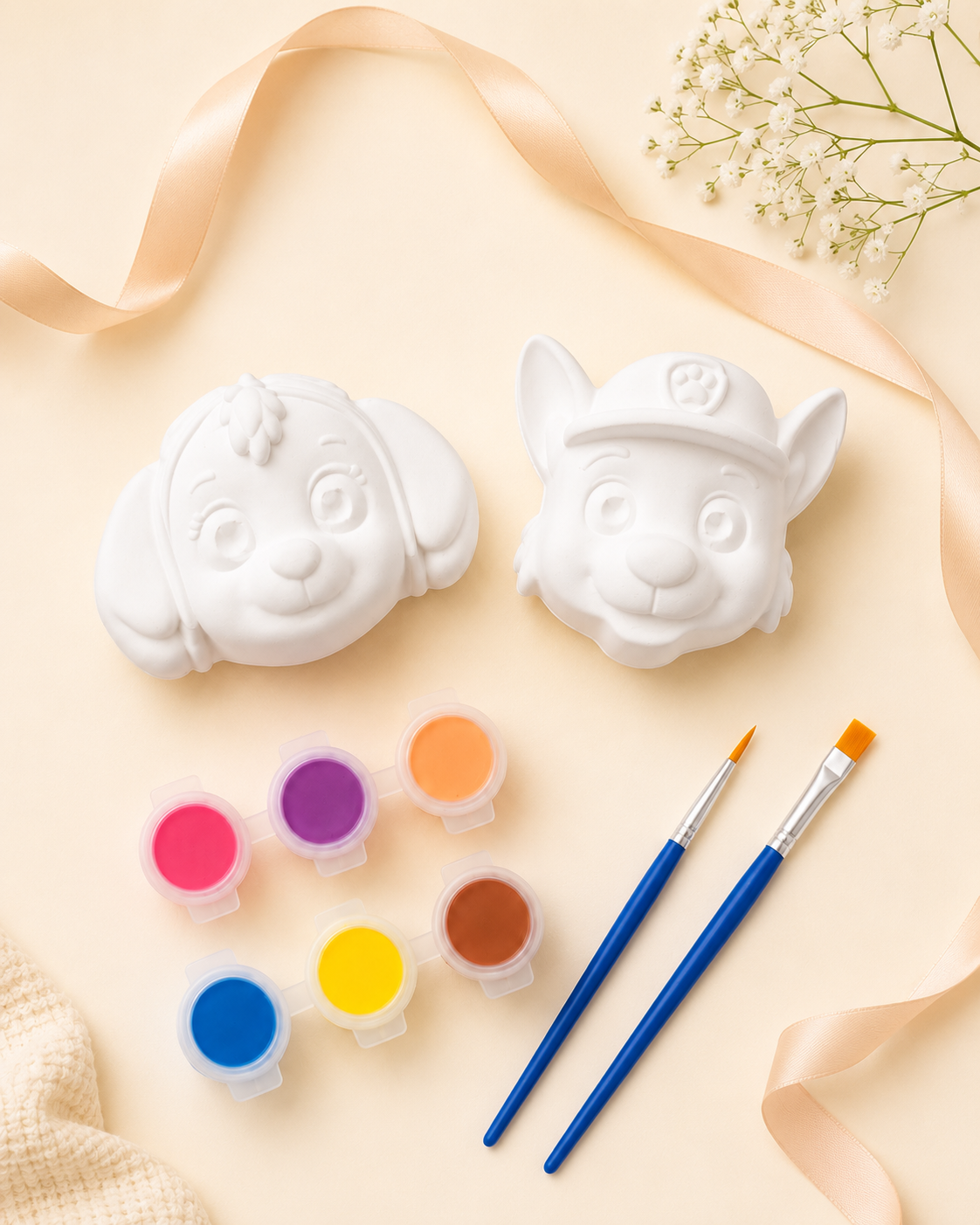 Mini Puppy-Themed DIY Paint Kit – Personalized Kids’ Party Favor