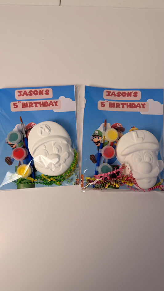 Cartoon Plumber-Themed DIY Paint Kit – Personalized Kids’ Party Favor